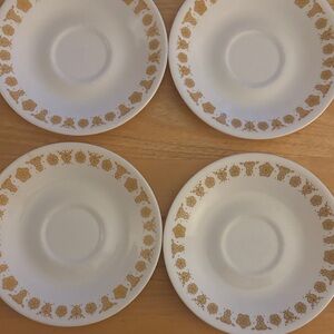 Corelle Butterfly Gold Patterned Saucers set of 4